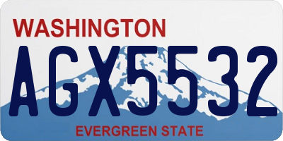 WA license plate AGX5532