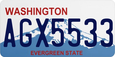 WA license plate AGX5533