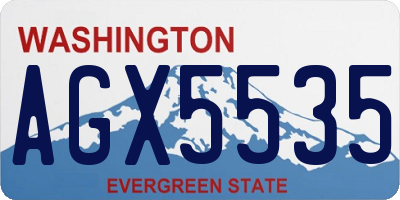 WA license plate AGX5535