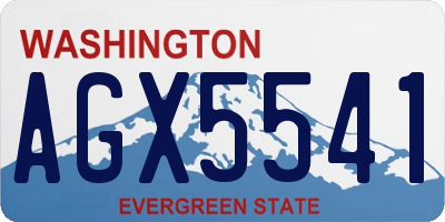 WA license plate AGX5541