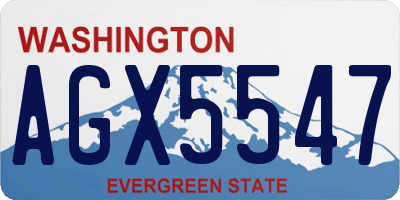 WA license plate AGX5547