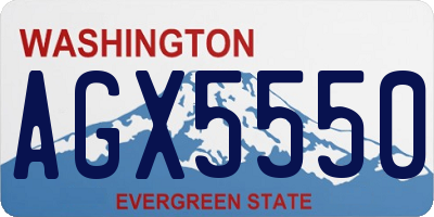WA license plate AGX5550