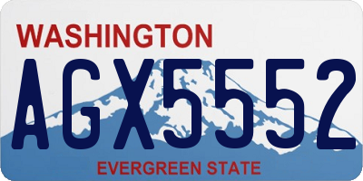 WA license plate AGX5552