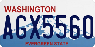 WA license plate AGX5560