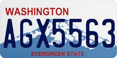 WA license plate AGX5563