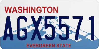 WA license plate AGX5571