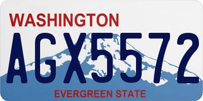 WA license plate AGX5572