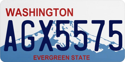 WA license plate AGX5575