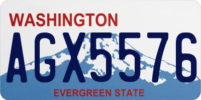 WA license plate AGX5576