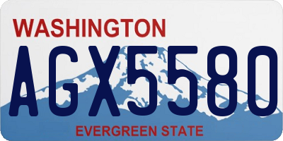 WA license plate AGX5580