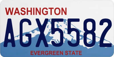 WA license plate AGX5582