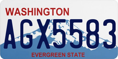 WA license plate AGX5583