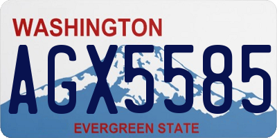 WA license plate AGX5585