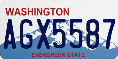 WA license plate AGX5587