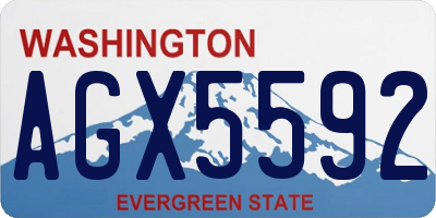 WA license plate AGX5592