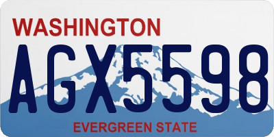 WA license plate AGX5598