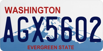 WA license plate AGX5602
