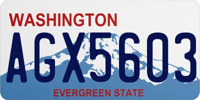 WA license plate AGX5603