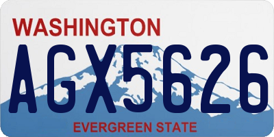 WA license plate AGX5626