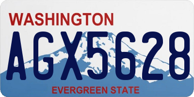 WA license plate AGX5628