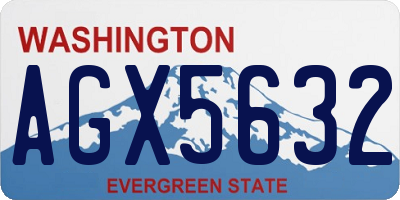 WA license plate AGX5632