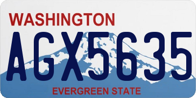 WA license plate AGX5635