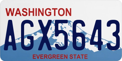 WA license plate AGX5643