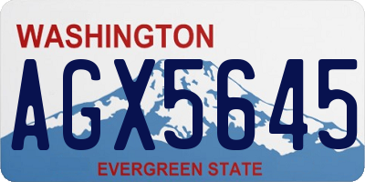 WA license plate AGX5645