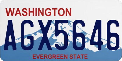 WA license plate AGX5646