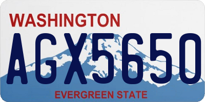 WA license plate AGX5650