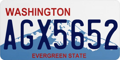 WA license plate AGX5652