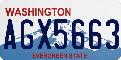 WA license plate AGX5663