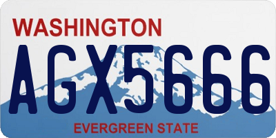 WA license plate AGX5666