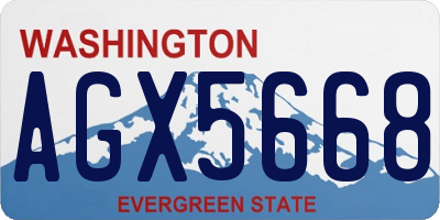 WA license plate AGX5668