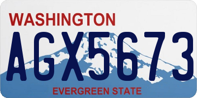 WA license plate AGX5673