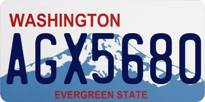 WA license plate AGX5680