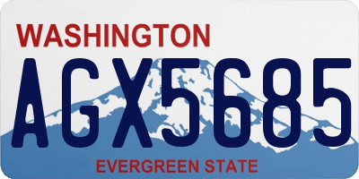 WA license plate AGX5685