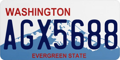 WA license plate AGX5688
