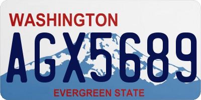 WA license plate AGX5689