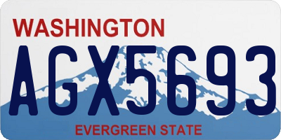 WA license plate AGX5693