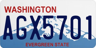 WA license plate AGX5701