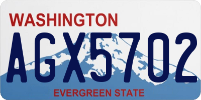 WA license plate AGX5702