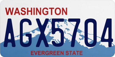 WA license plate AGX5704