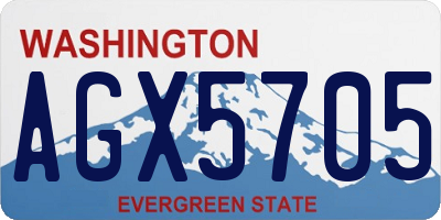WA license plate AGX5705