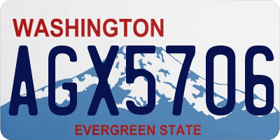 WA license plate AGX5706