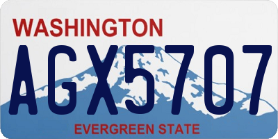 WA license plate AGX5707