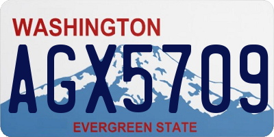 WA license plate AGX5709