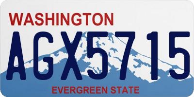 WA license plate AGX5715