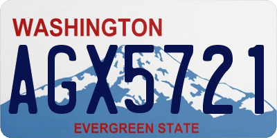 WA license plate AGX5721