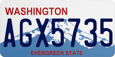 WA license plate AGX5735